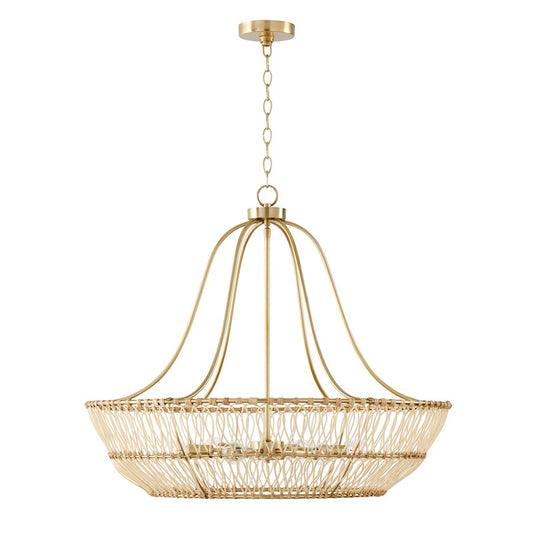 Capital Lighting Wren 6 Light Chandelier, Matte Brass - 444161MA