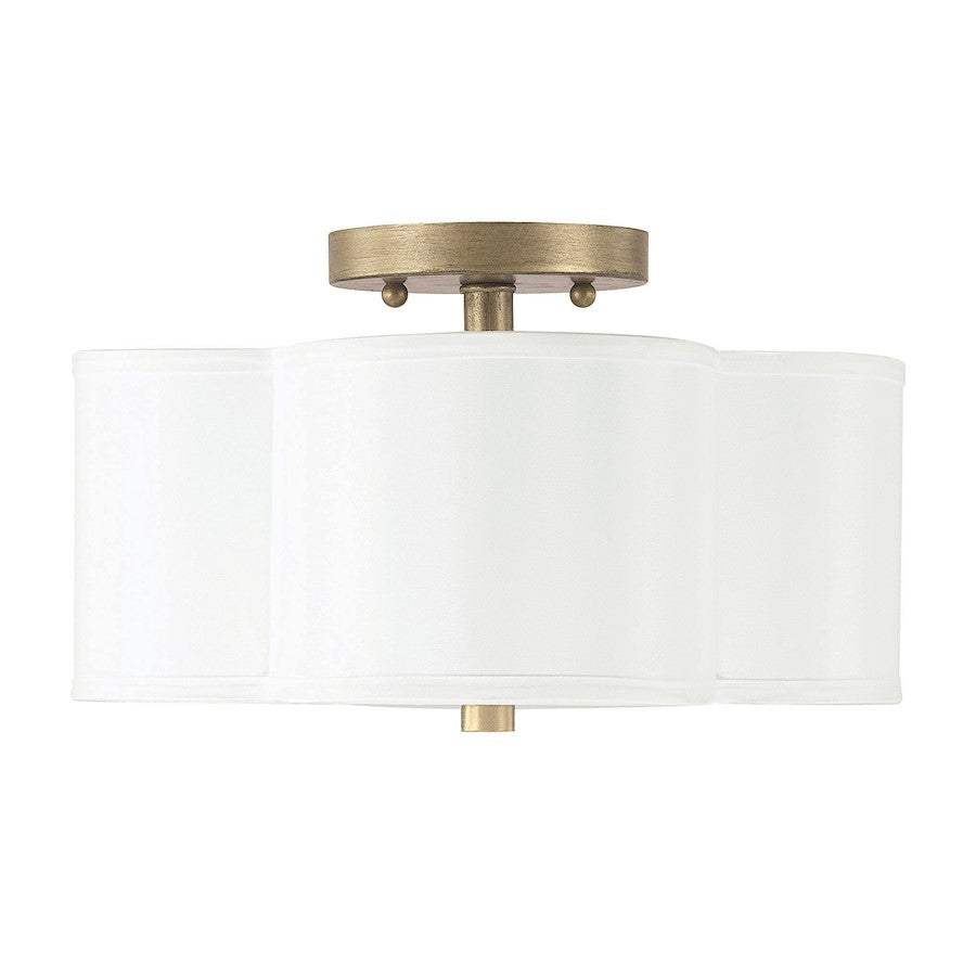 Capital Lighting Quinn 2 Light Semi-Flush, Brushed Gold