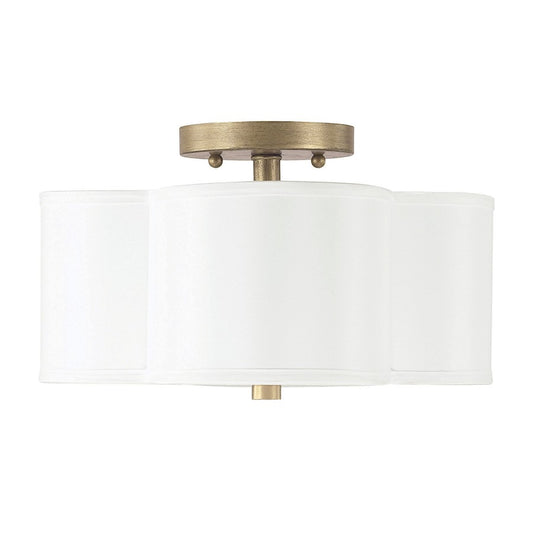 Capital Lighting Quinn 2 Light Semi-Flush, Brushed Gold