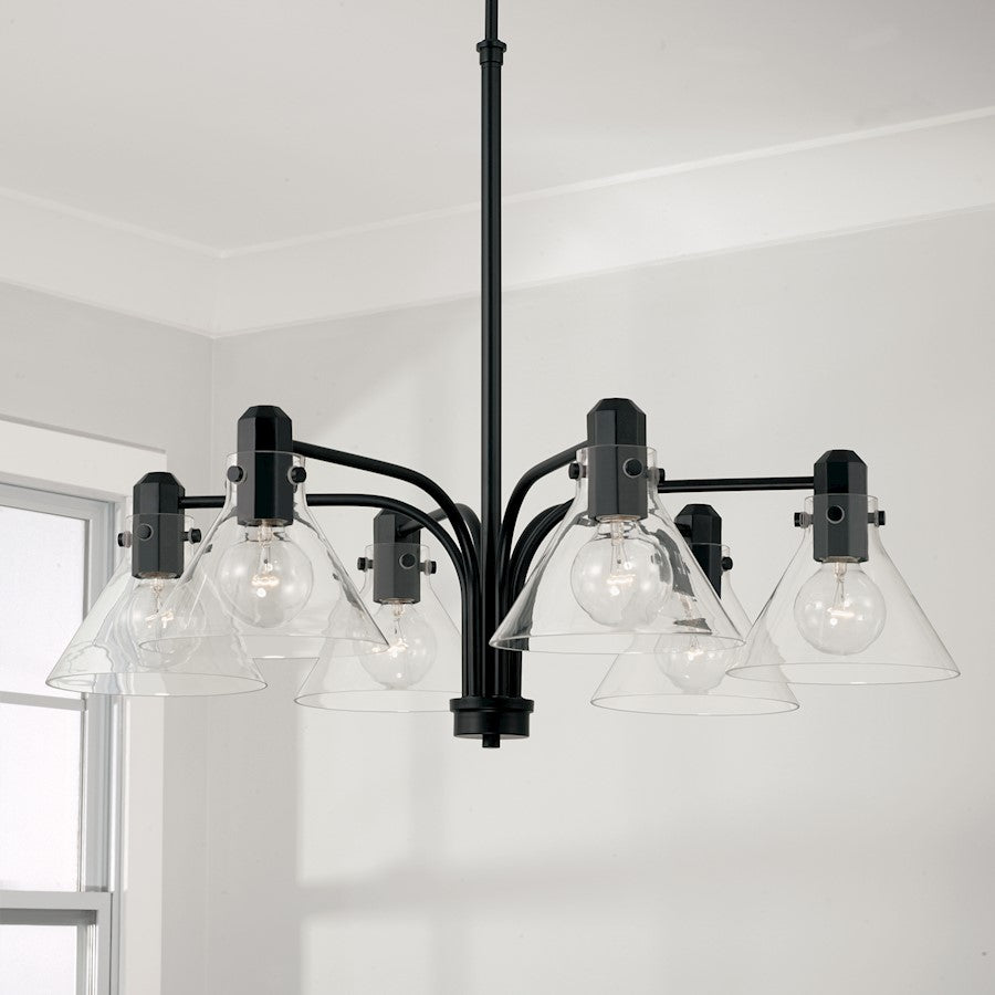 6 Light Chandelier, Clear