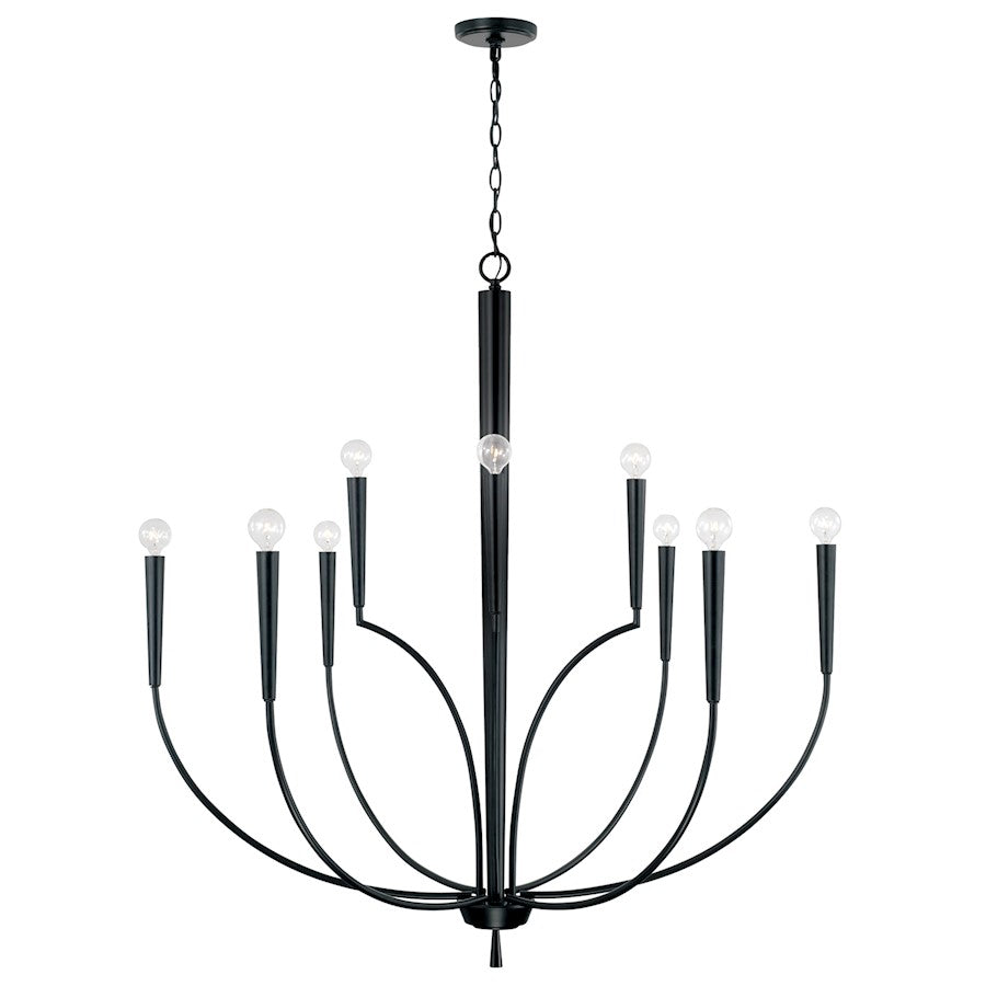 Capital Lighting Holden 10 Light Chandelier, Matte Black - 445901MB