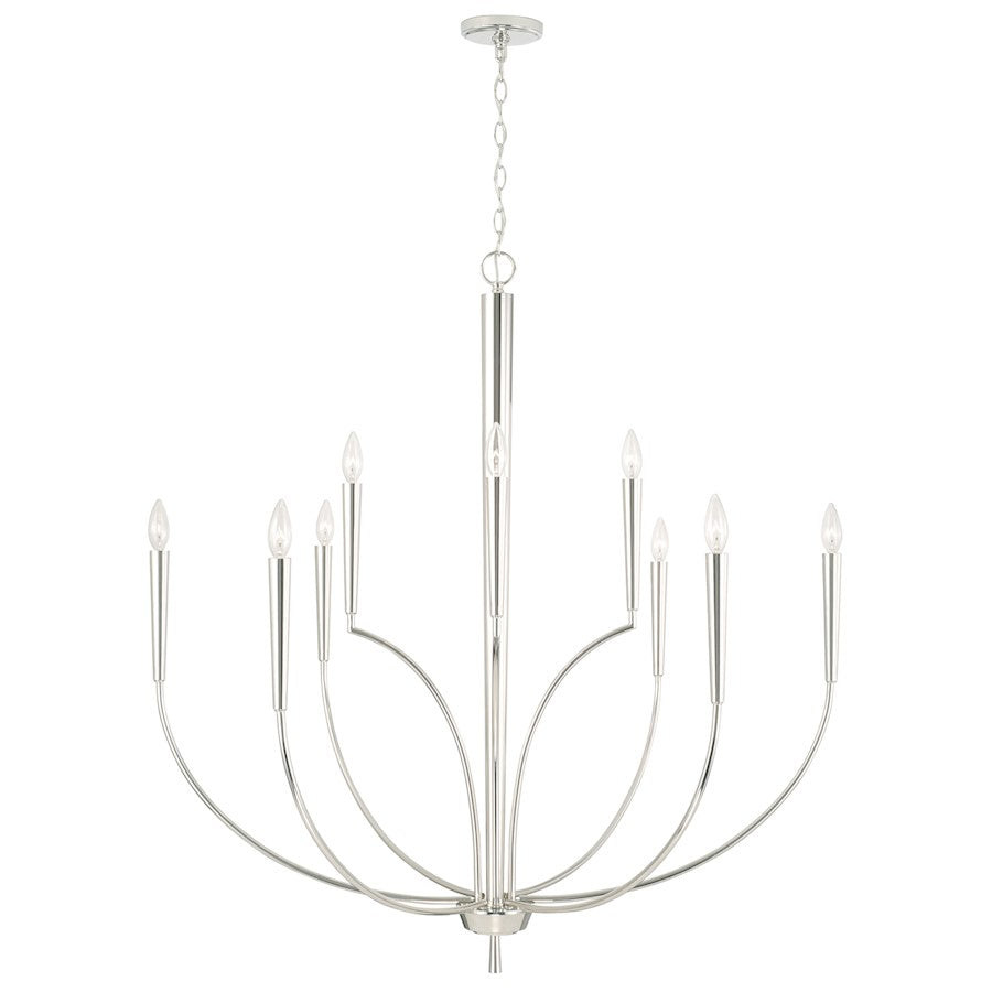 Capital Lighting Holden 10 Light Chandelier, Polished Nickel - 445901PN