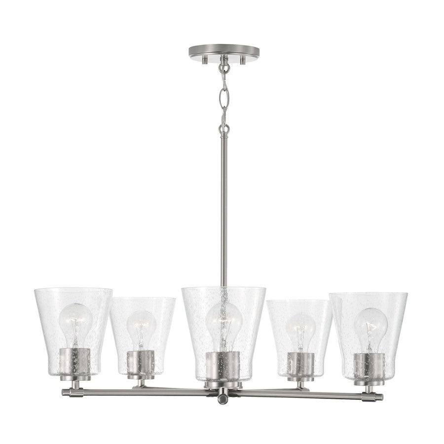 Capital Lighting Baker 5 Light Chandelier, Nickel/Clear Seeded - 446951BN-533