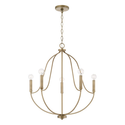 Capital Lighting Madison 5 Light Chandelier, Aged Brass - 447051AD