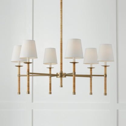 6 Light Chandelier, Brass