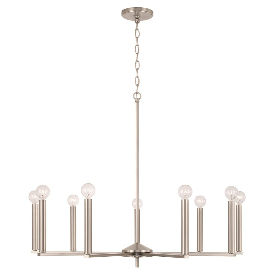 HomePlace Lighting Portman 9 Light Chandelier, Brushed Nickel - 448691BN