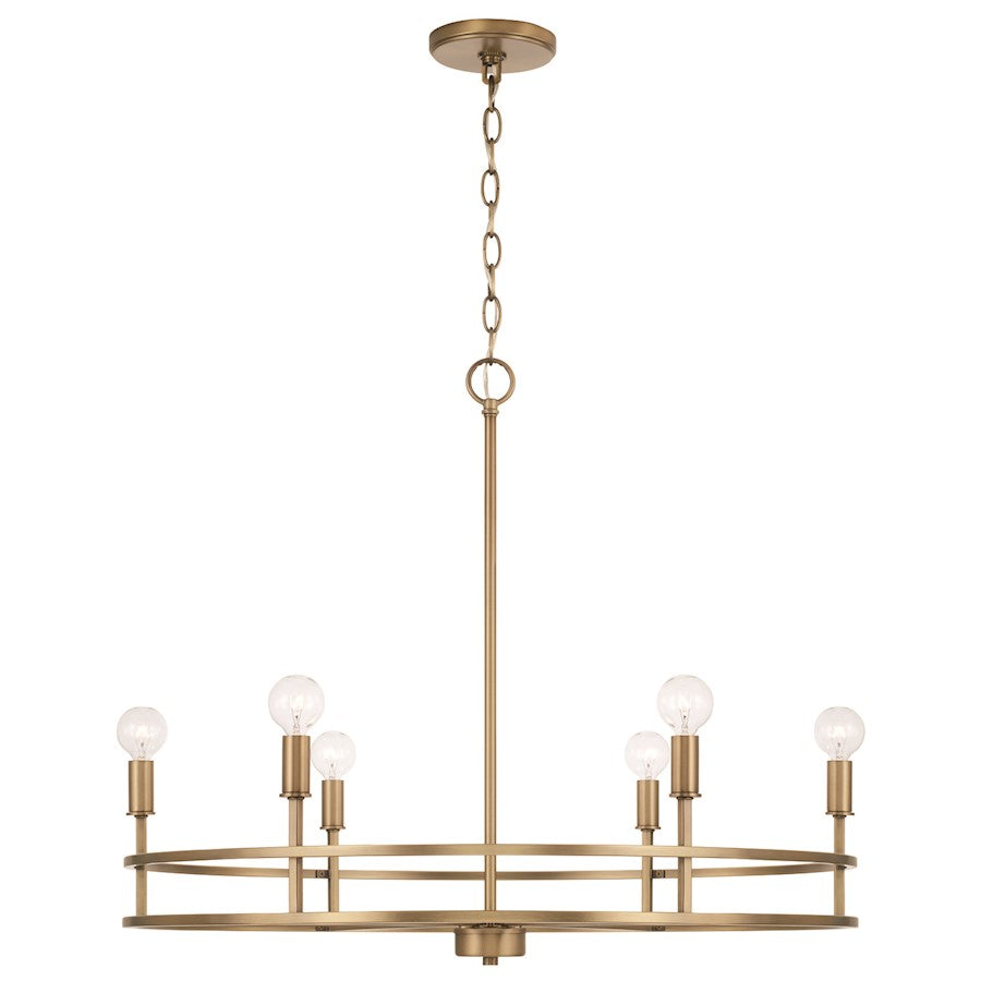 HomePlace Lighting Fuller 6 Light Chandelier, Brass - 448761AD