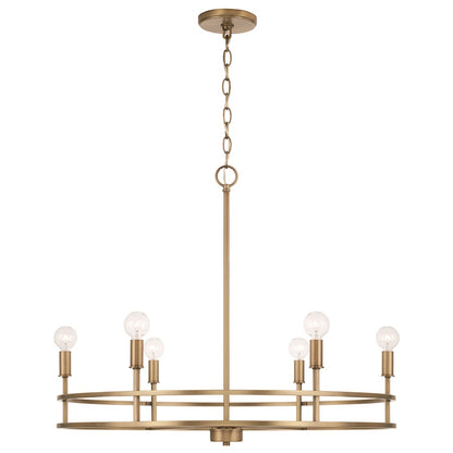 HomePlace Lighting Fuller 6 Light Chandelier, Brass - 448761AD