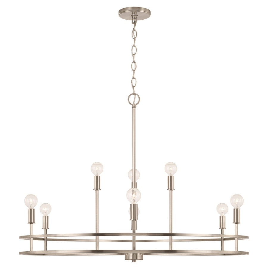 HomePlace Lighting Fuller 9 Light Chandelier, Brushed Nickel - 448791BN