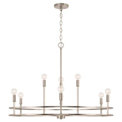 HomePlace Lighting Fuller 9 Light Chandelier, Brushed Nickel - 448791BN