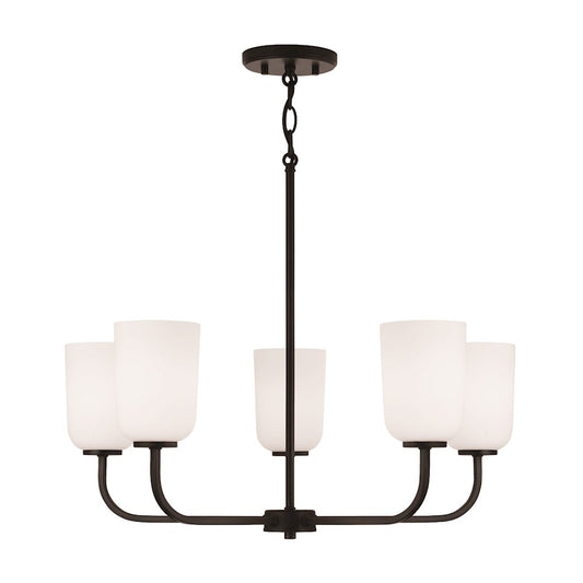 HomePlace Lighting Lawson 5 Light Chandelier, Black/Soft White - 448851MB-542