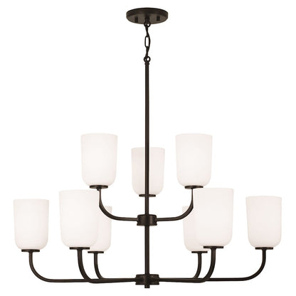 HomePlace Lighting Lawson 9 Light Chandelier, Black/Soft White - 448891MB-542