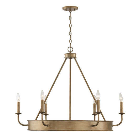 Capital Lighting Nole 6 Light Chandelier, Gold - 449261ML