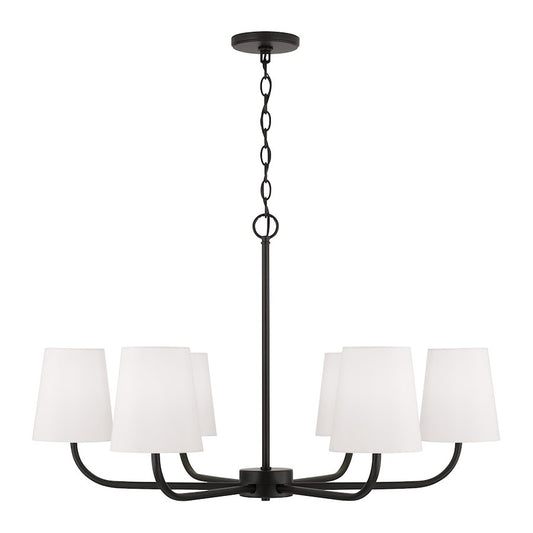 Capital Lighting Brody 6 Chandelier, Black/White Fabric - 449462MB-706