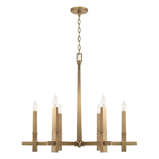 Capital Lighting Blake 6 Light Chandelier, Brass - 449661AD