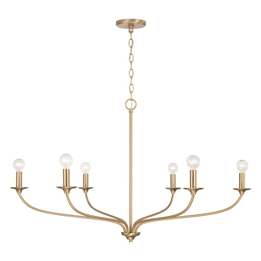 Capital Lighting Dolan 6 Light Chandelier, Brass - 449961MA