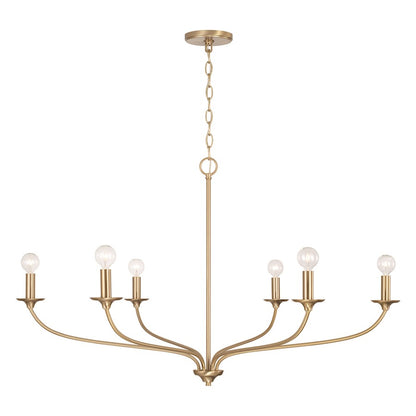 Capital Lighting Dolan 6 Light Chandelier, Brass - 449961MA