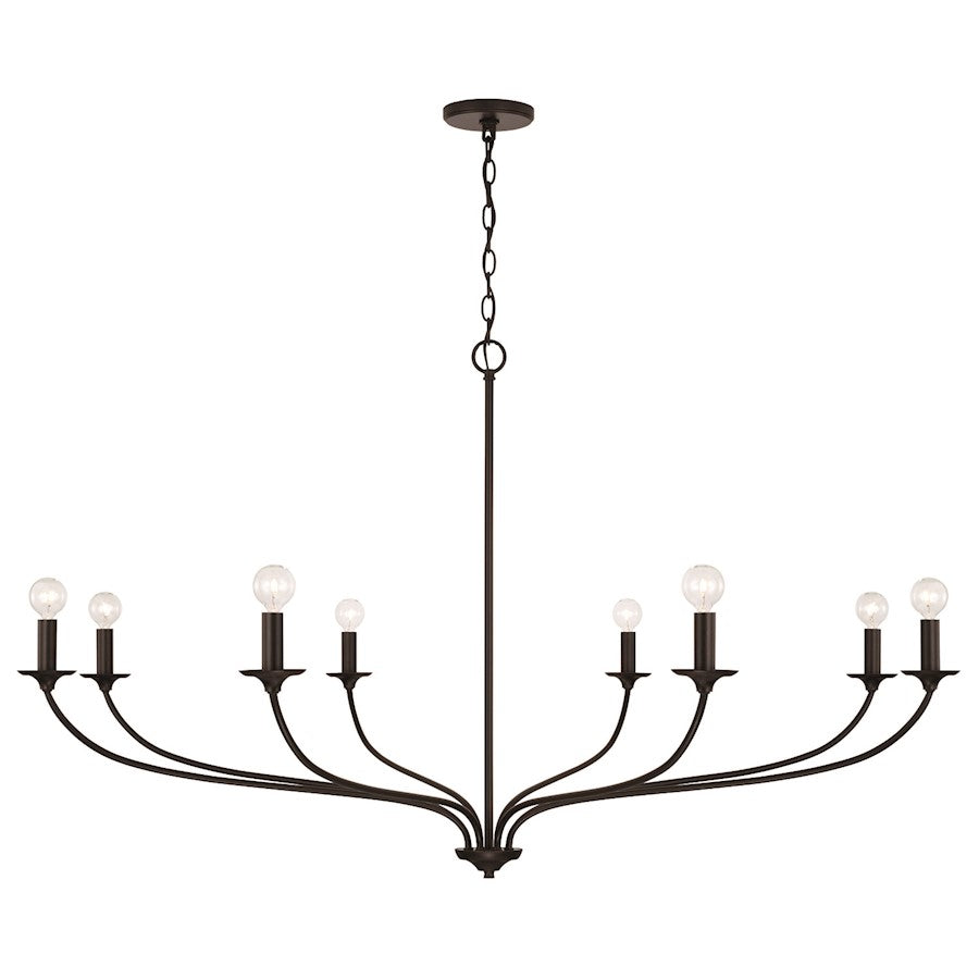 Capital Lighting Dolan 8 Light Chandelier, Black - 449981MB