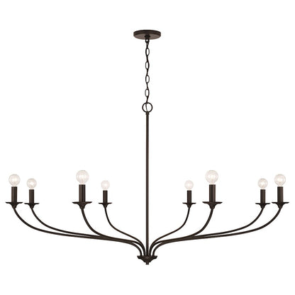 Capital Lighting Dolan 8 Light Chandelier, Black - 449981MB