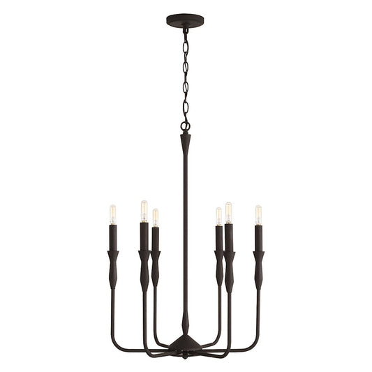 Capital Lighting Paloma Small 6 Light Chandelier, Black - 450361XK