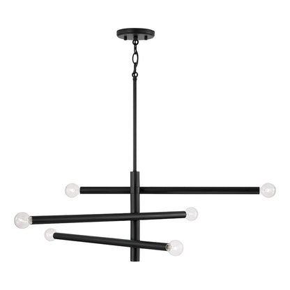 Capital Lighting Zane 6 Light 33" Chandelier, Black - 451262MB