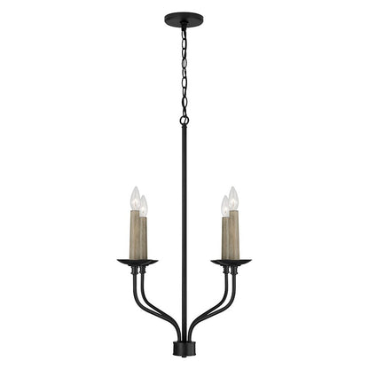 4 Light Chandelier, Black