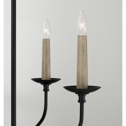 4 Light Chandelier, Black