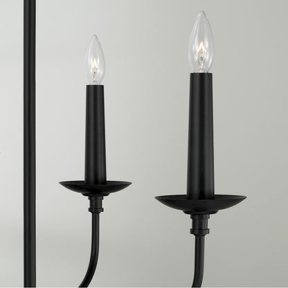 4 Light Chandelier, Black