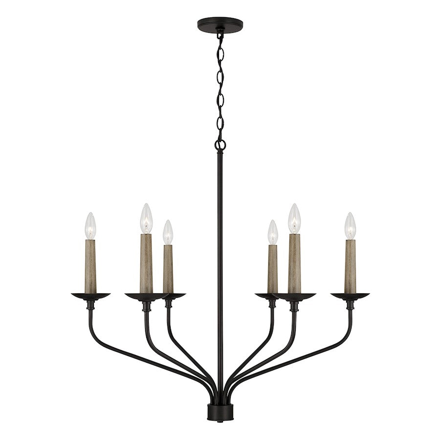 Capital Lighting Wilder 6 Light 31" Chandelier, Black - 451561MB