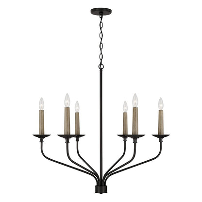 Capital Lighting Wilder 6 Light 31" Chandelier, Black - 451561MB