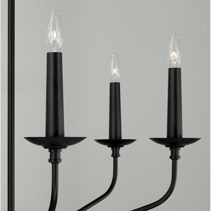 6 Light Chandelier, Black