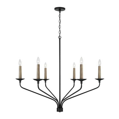 Capital Lighting Wilder 6 Light 35" Chandelier, Black - 451562MB