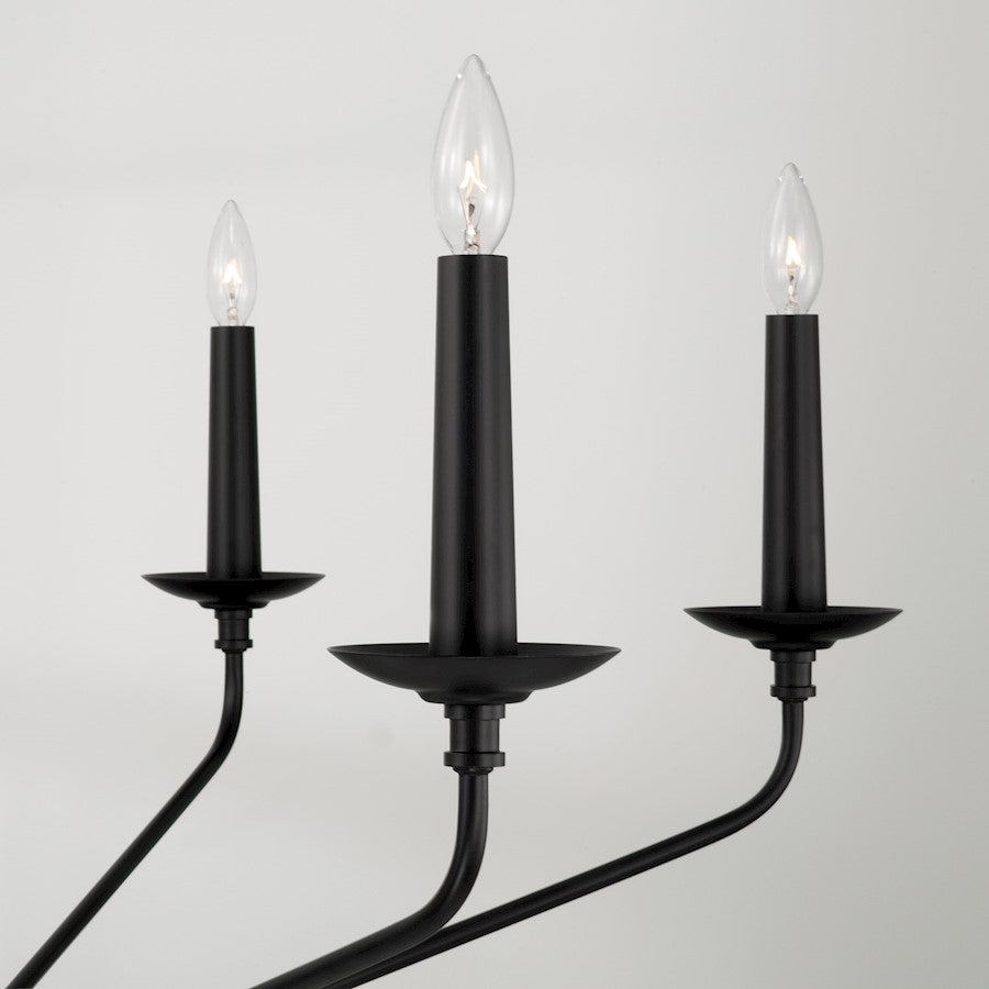 6 Light Chandelier, Black