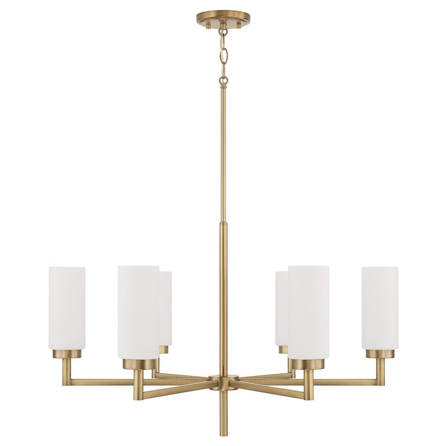 Capital Lighting Alyssa 6 Light Chandelier, Brass/Faux Alabaster - 451761AD