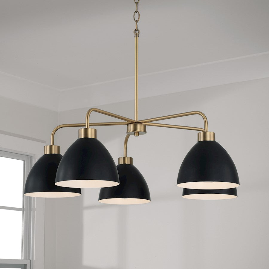 Ross 5 Chandelier, Brass