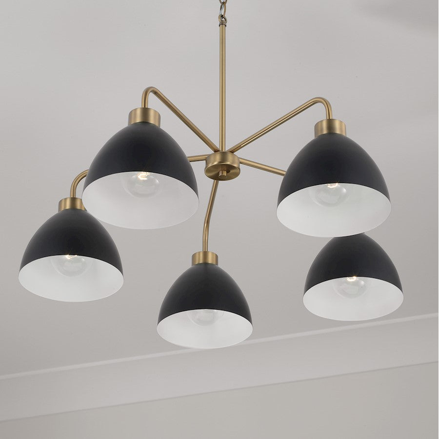 Ross 5 Chandelier, Brass