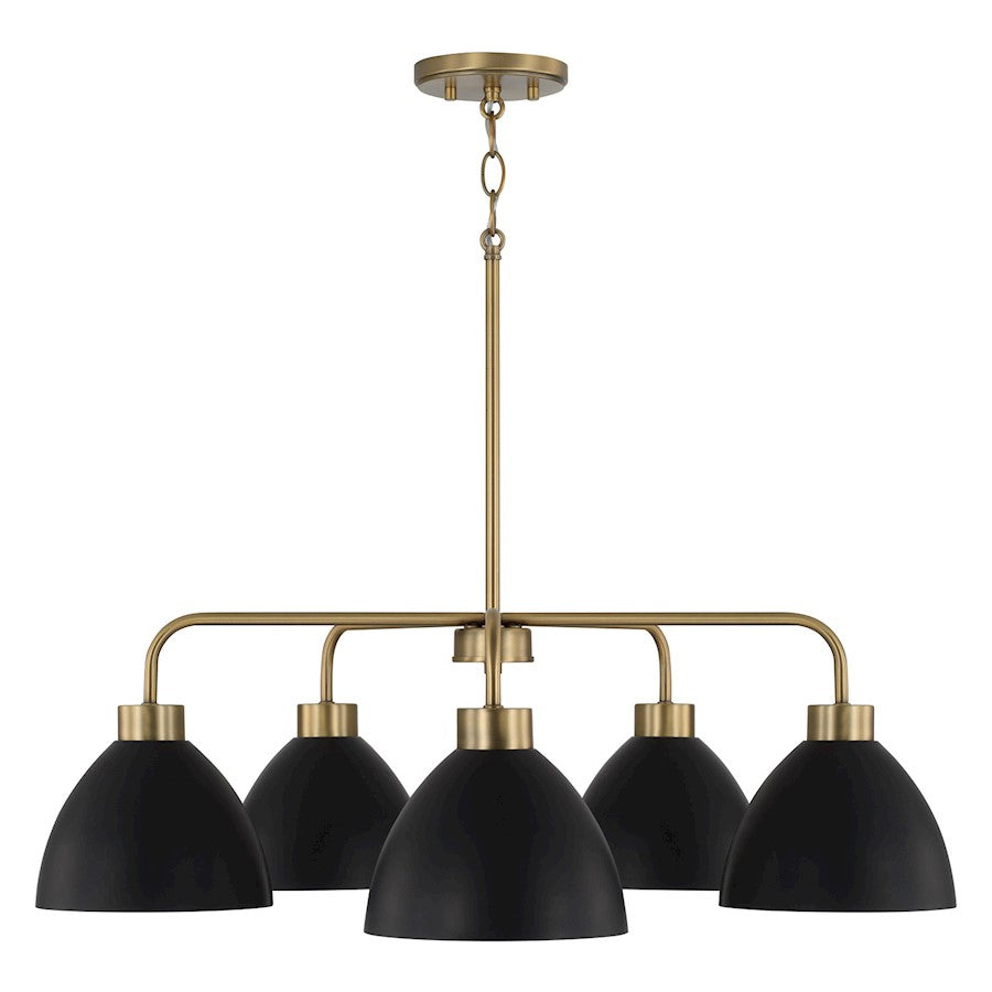 Ross 5 Chandelier, Brass