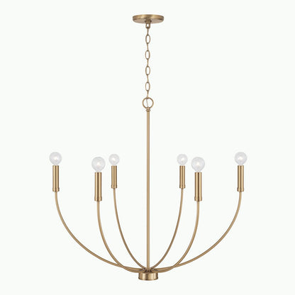 HomePlace Lighting Ansley 6 Light Chandelier, Brass - 452161AD