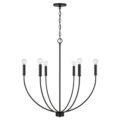 HomePlace Lighting Ansley 6 Light Chandelier, Black - 452161MB