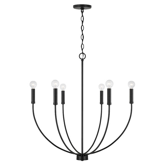 HomePlace Lighting Ansley 6 Light Chandelier, Black - 452161MB