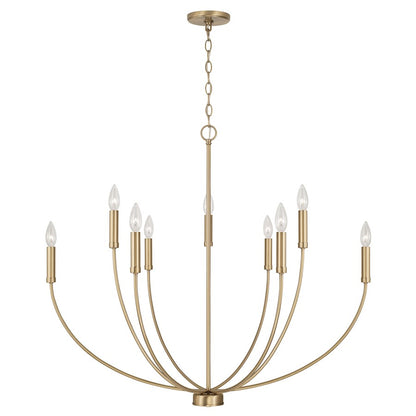 HomePlace Lighting Ansley 9 Light Chandelier, Brass - 452191AD