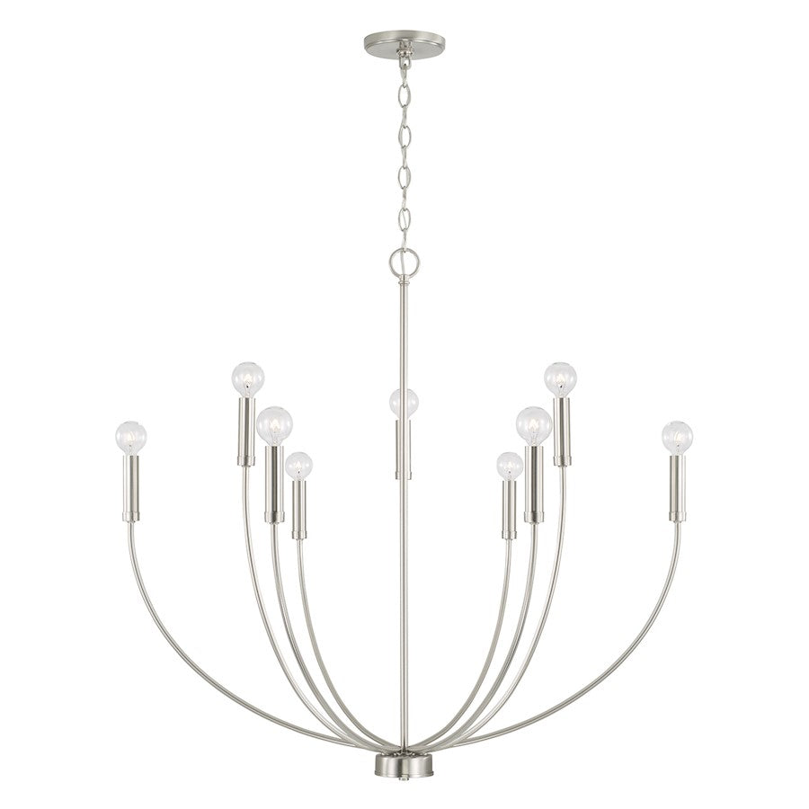 HomePlace Lighting Ansley 9 Light Chandelier, Brushed Nickel - 452191BN