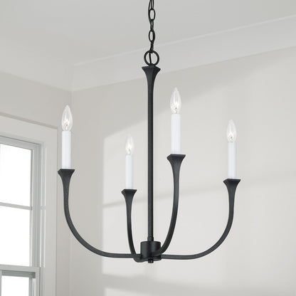 Decklan Chandelier, Black Iron