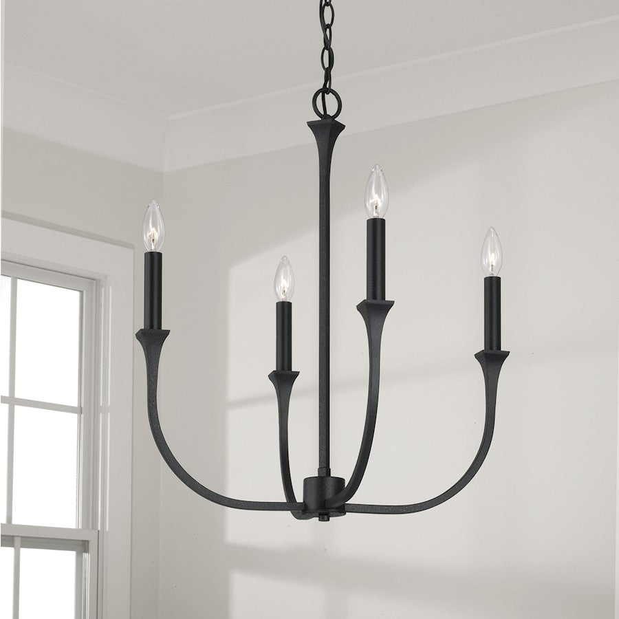 Decklan Chandelier, Black Iron