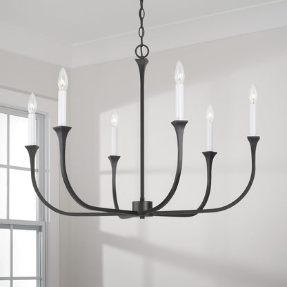 Decklan Chandelier, Black Iron