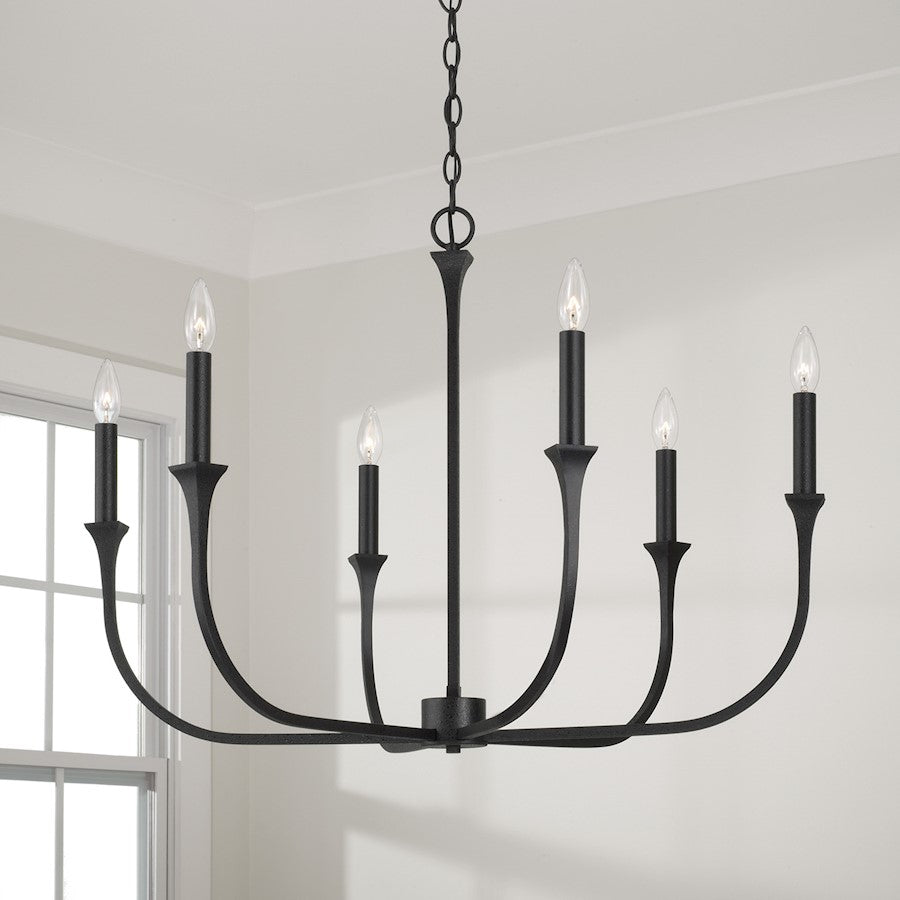 Decklan Chandelier, Black Iron