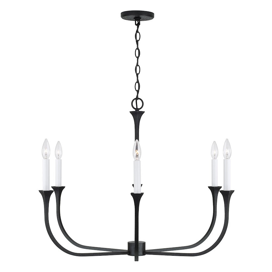 Decklan Chandelier, Black Iron