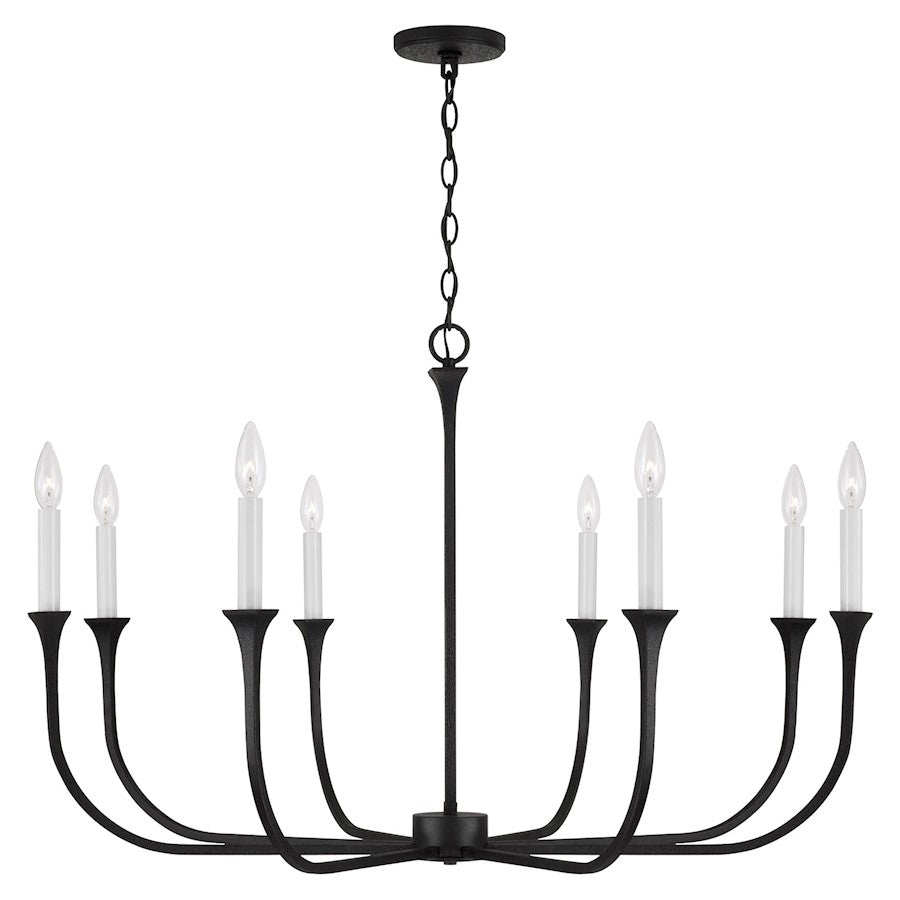 Capital Lighting Decklan 8 Light Chandelier, Black Iron - 452381BI