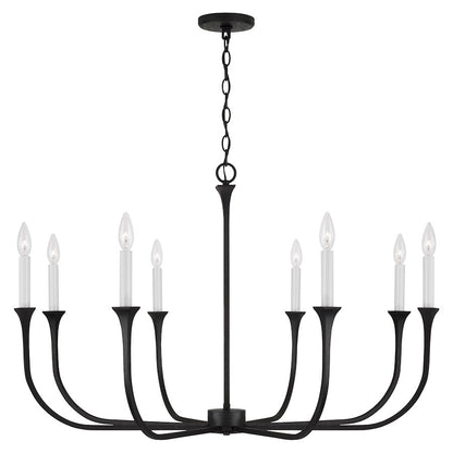 Capital Lighting Decklan 8 Light Chandelier, Black Iron - 452381BI