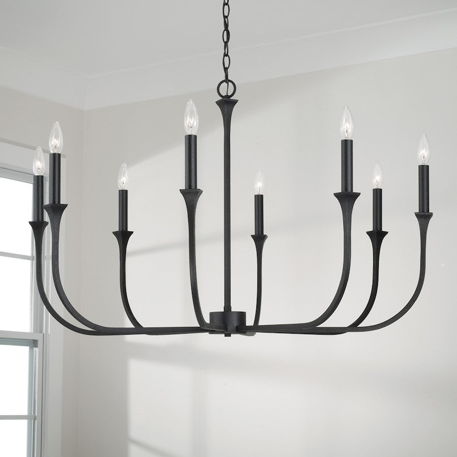 Decklan Chandelier, Black Iron